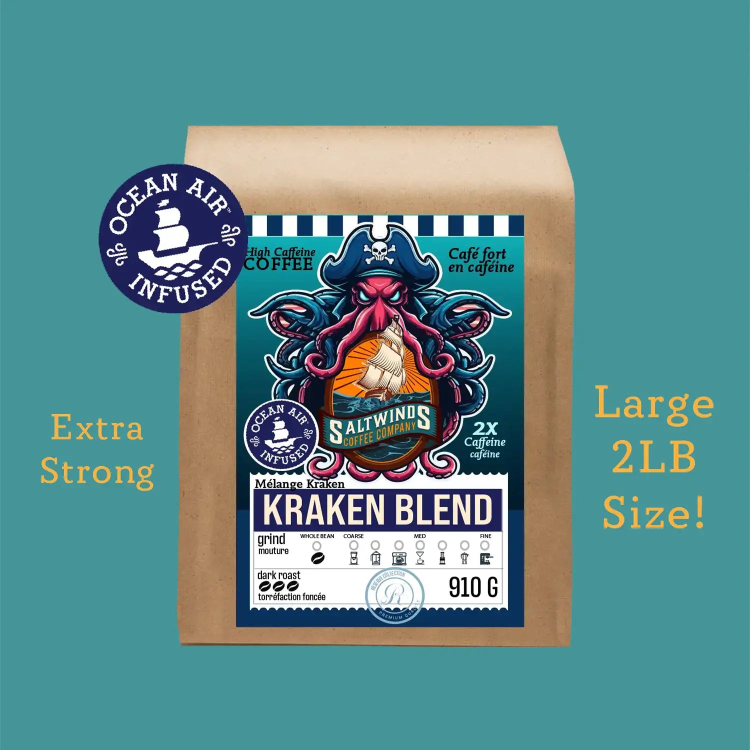 Kraken Blend - Dark Roast Coffee - High Caffeine
